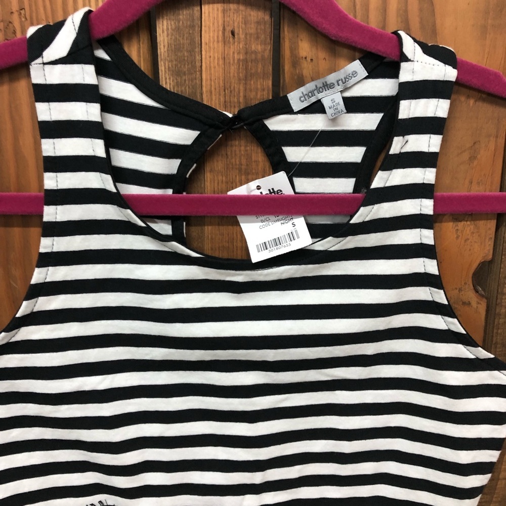 NWT Charlotte Russe black and white lace crop top - Picture 5 of 6